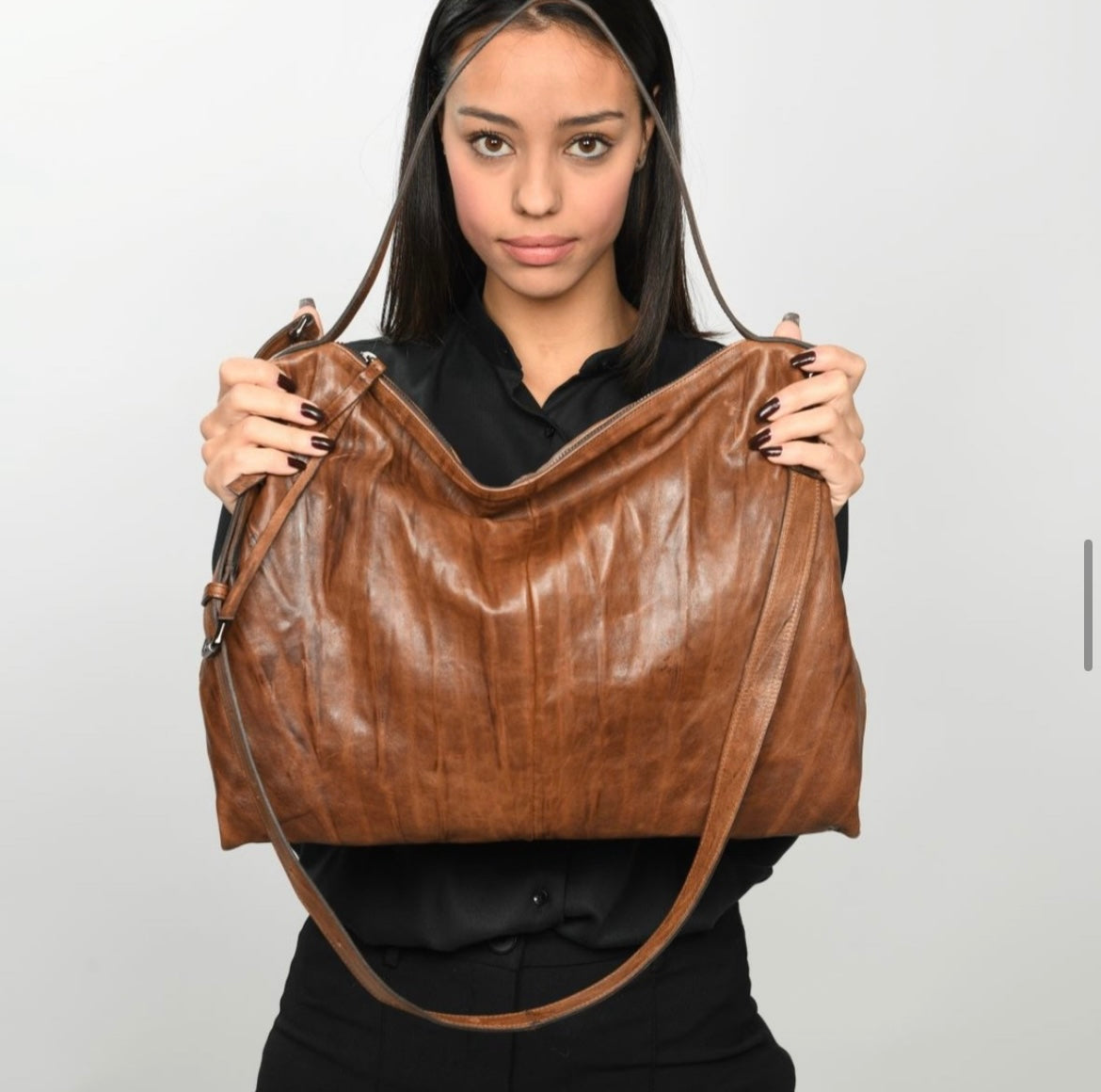 Cartera Lexi Pliegues Chocolate