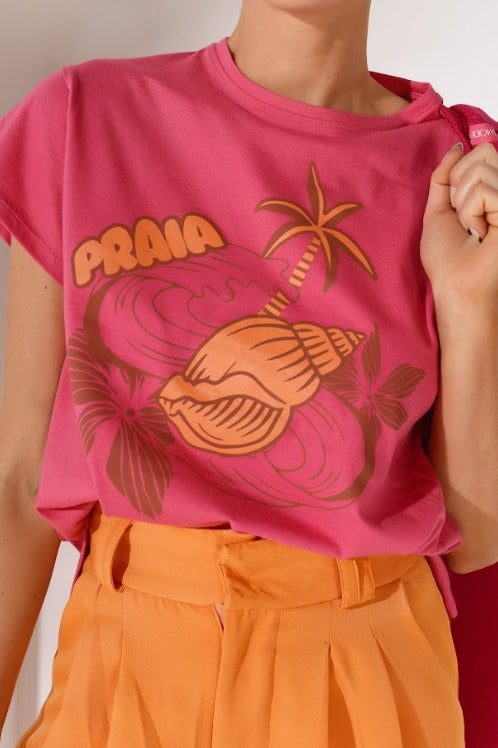 Polera Praia Caracola Rosa