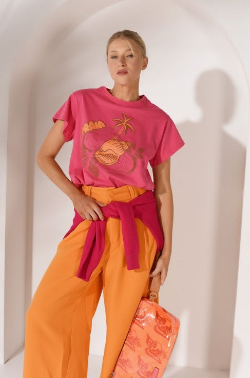 Polera Praia Caracola Rosa