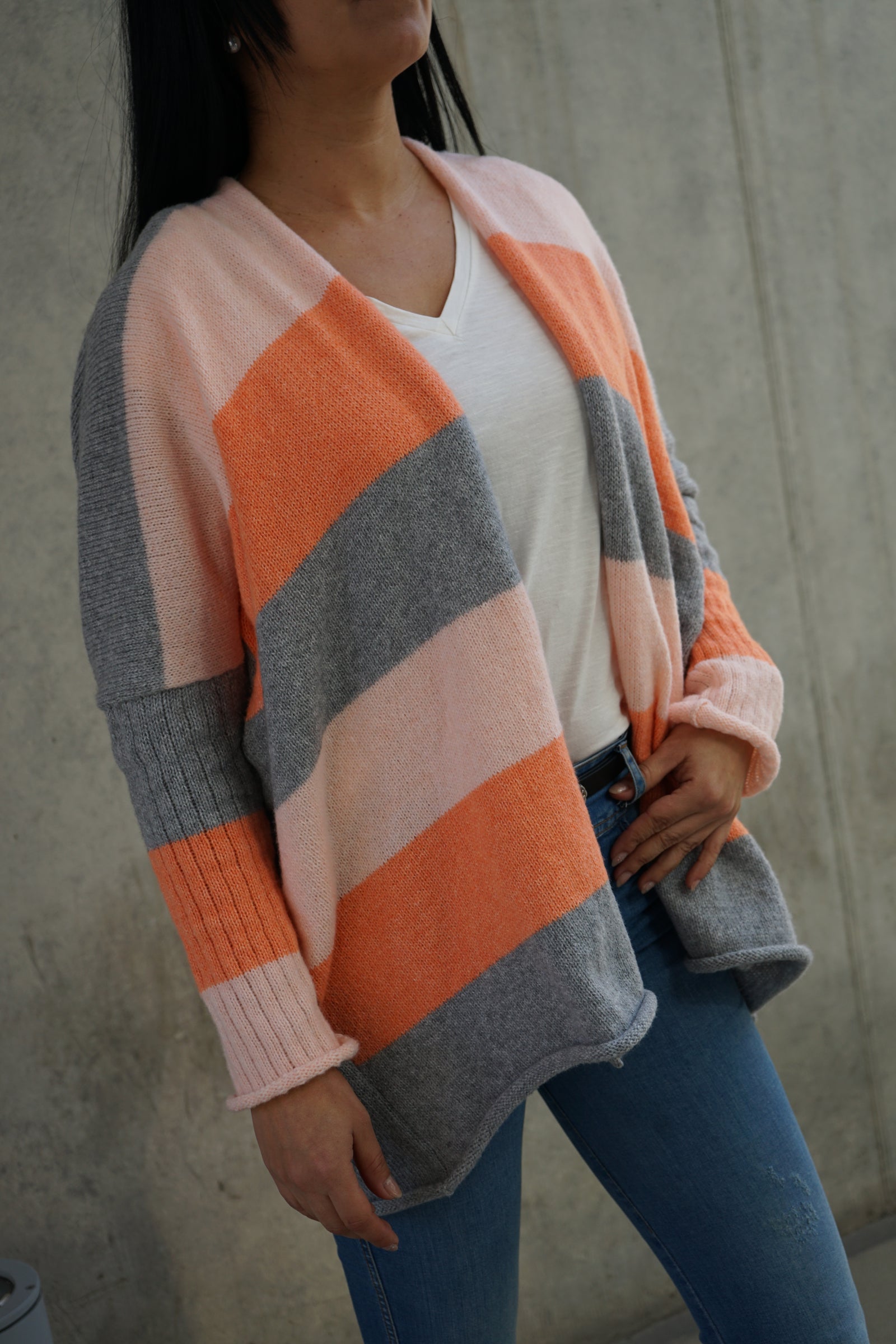 Chaleco Barbie Durazno Gris