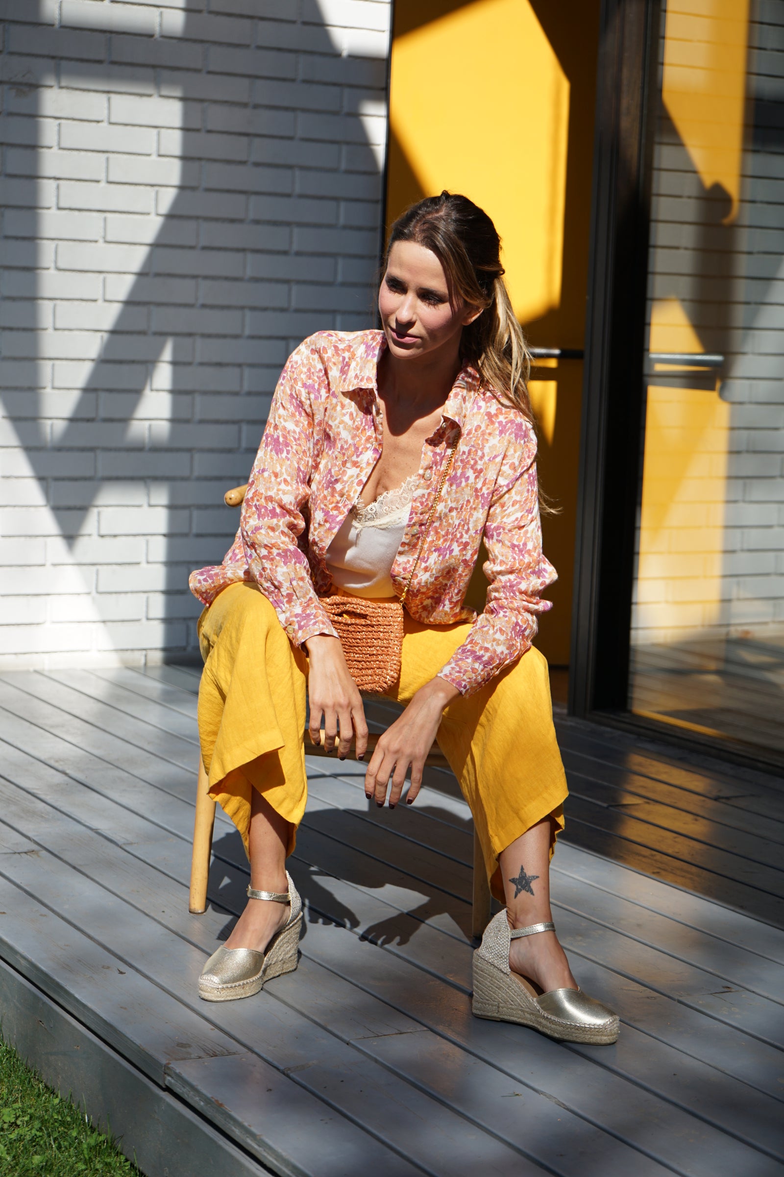 Camisa Atenas Petal Ochre