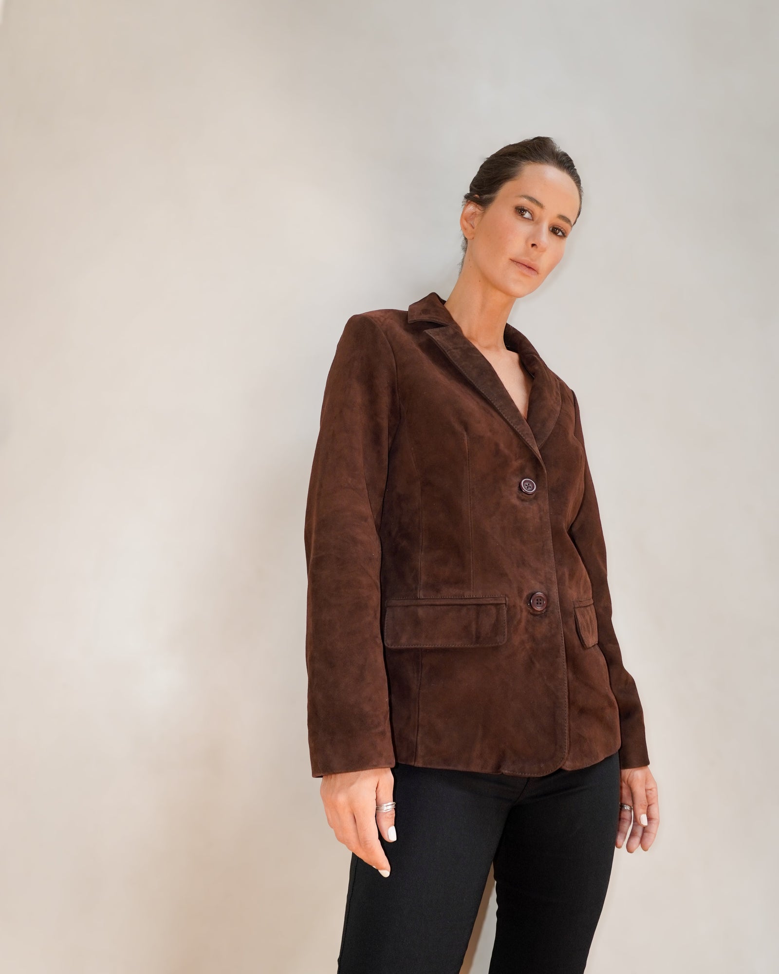 Blazer Aurora Gamuza Chocolate