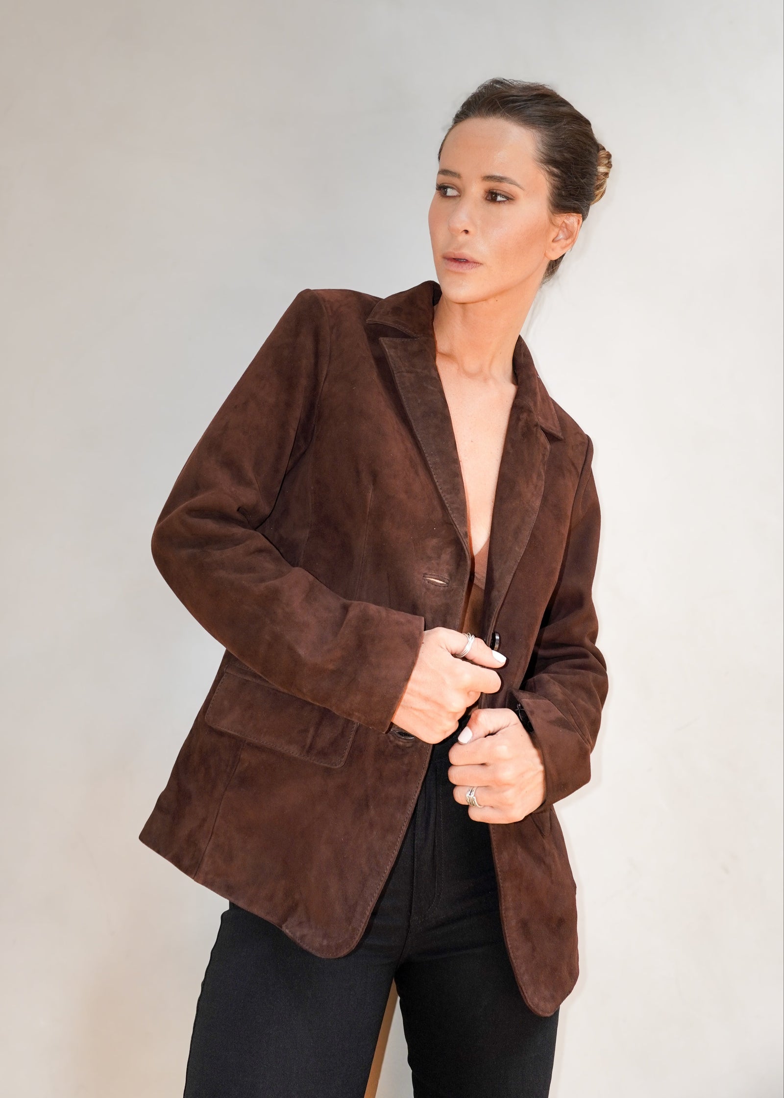 Blazer Aurora Gamuza Chocolate