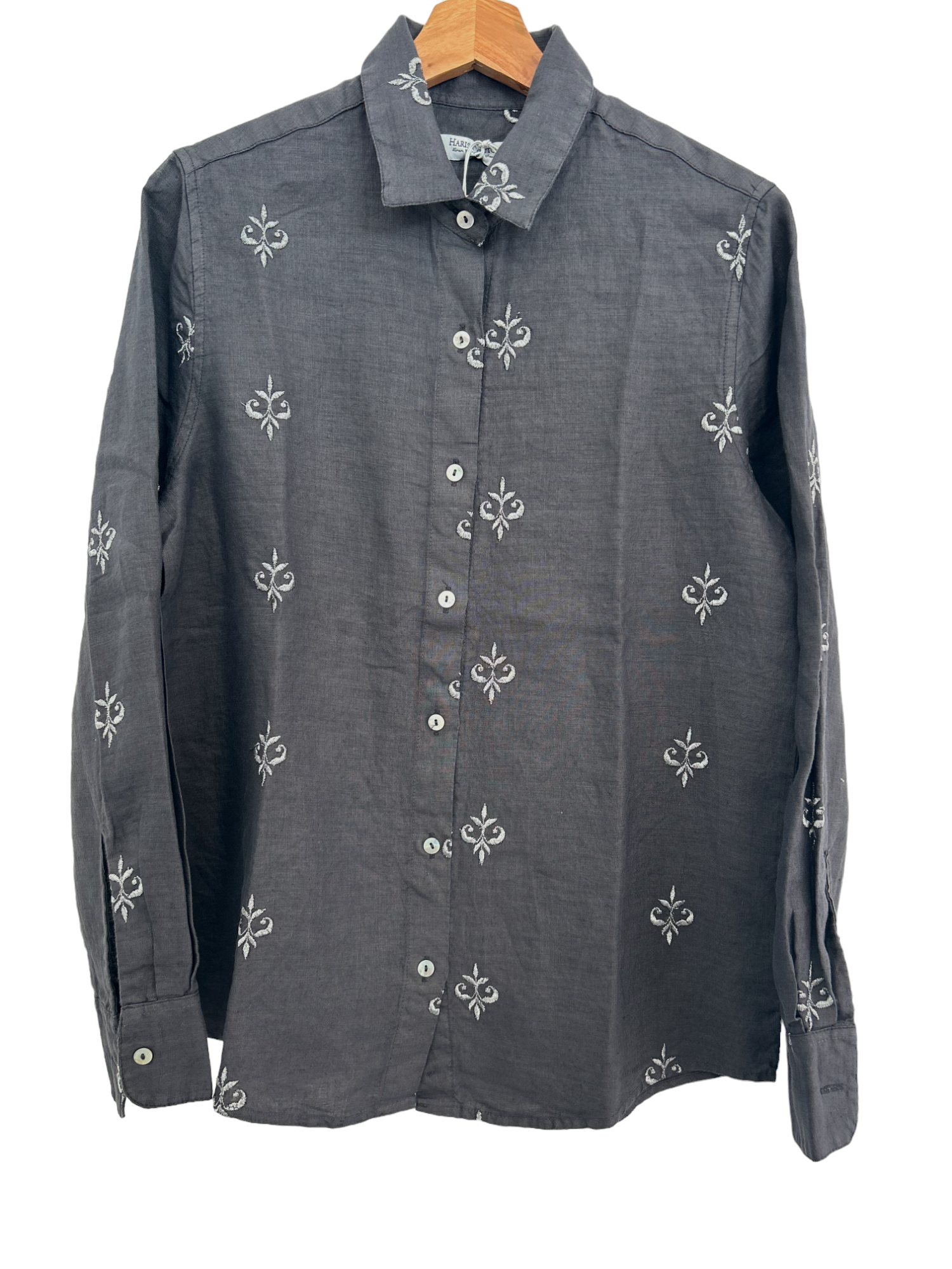 Camisa Zante Bordada Gris Iron