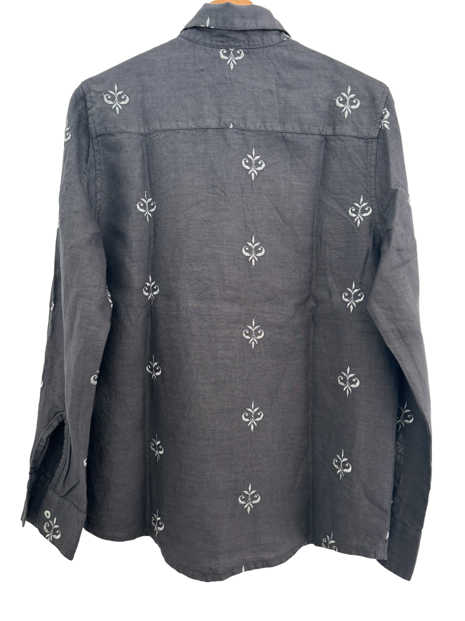 Camisa Zante Bordada Gris Iron