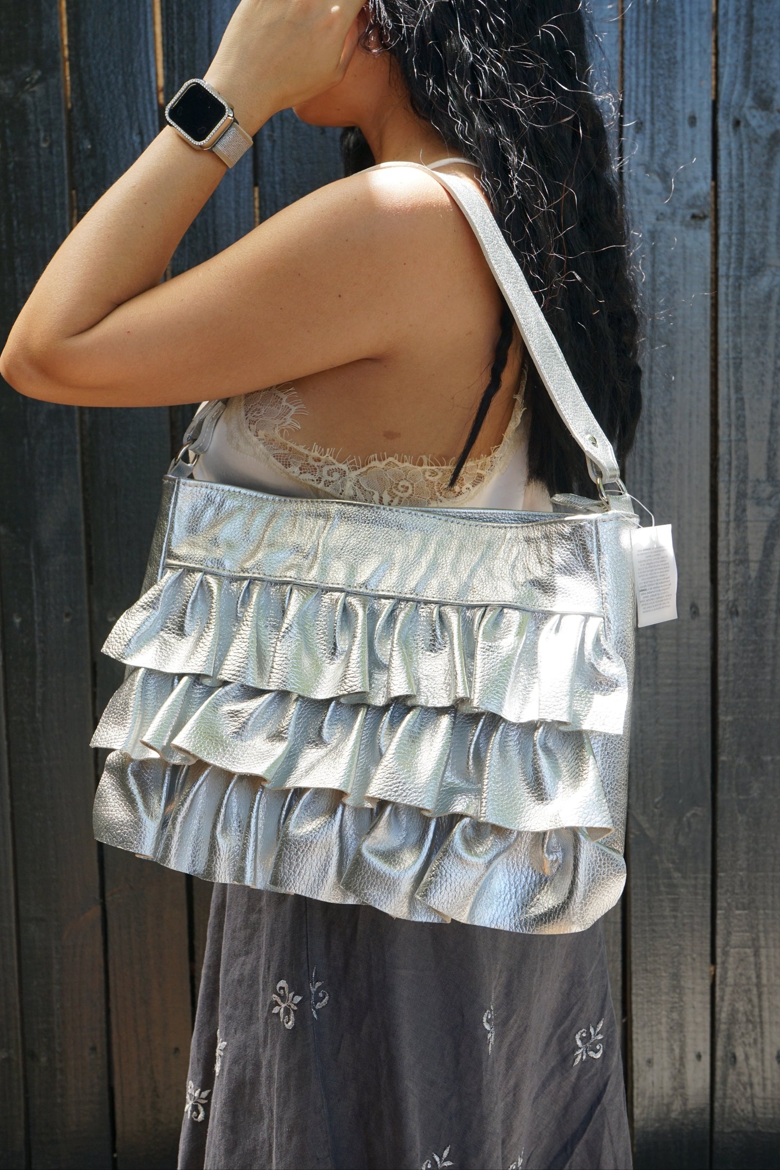 Cartera Pollerita Plata