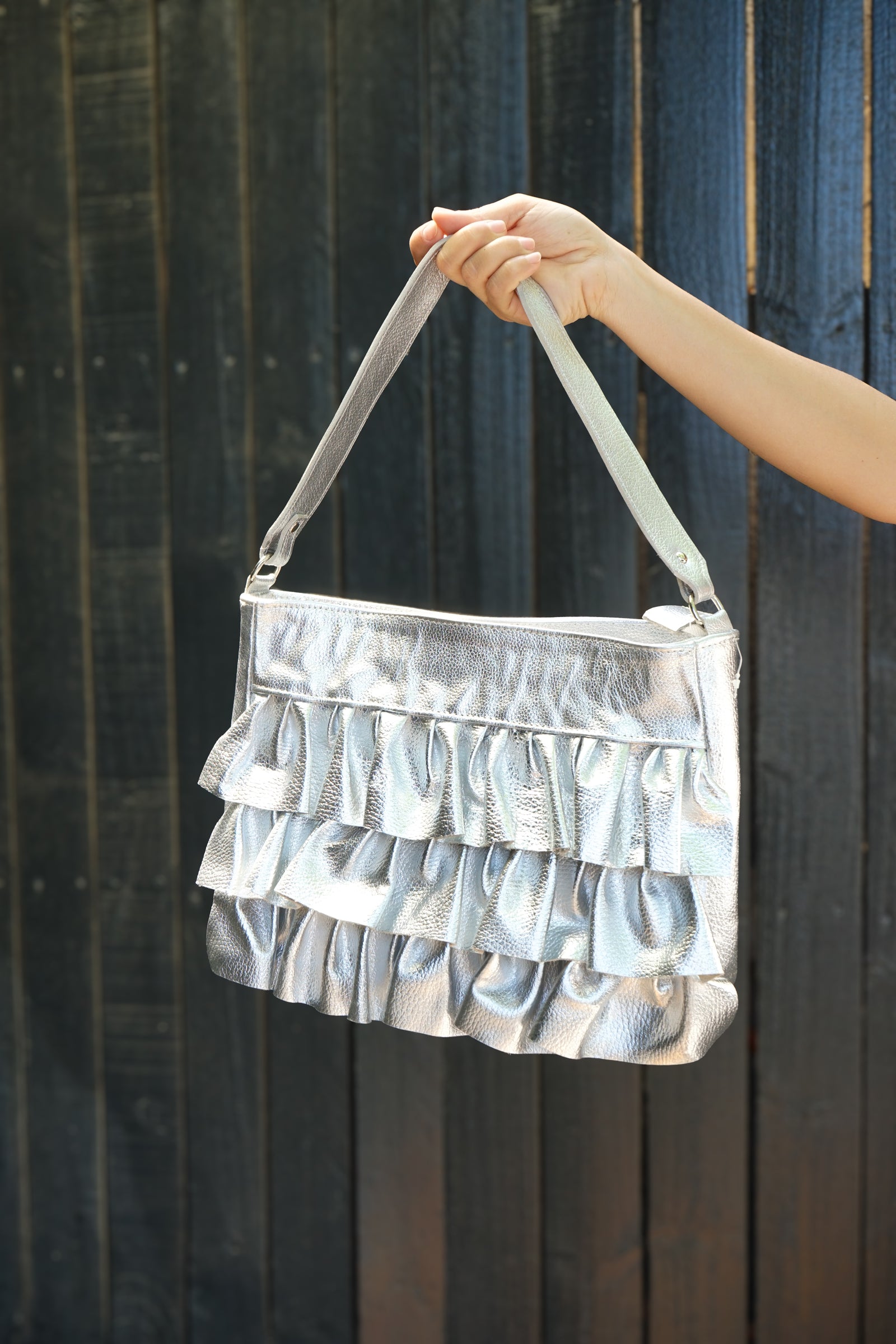 Cartera Pollerita Plata