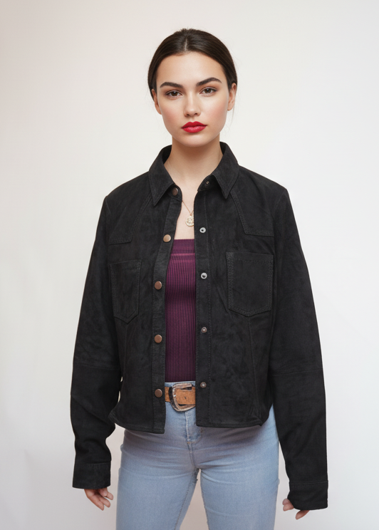 Camisa Alma Gamuza Negro