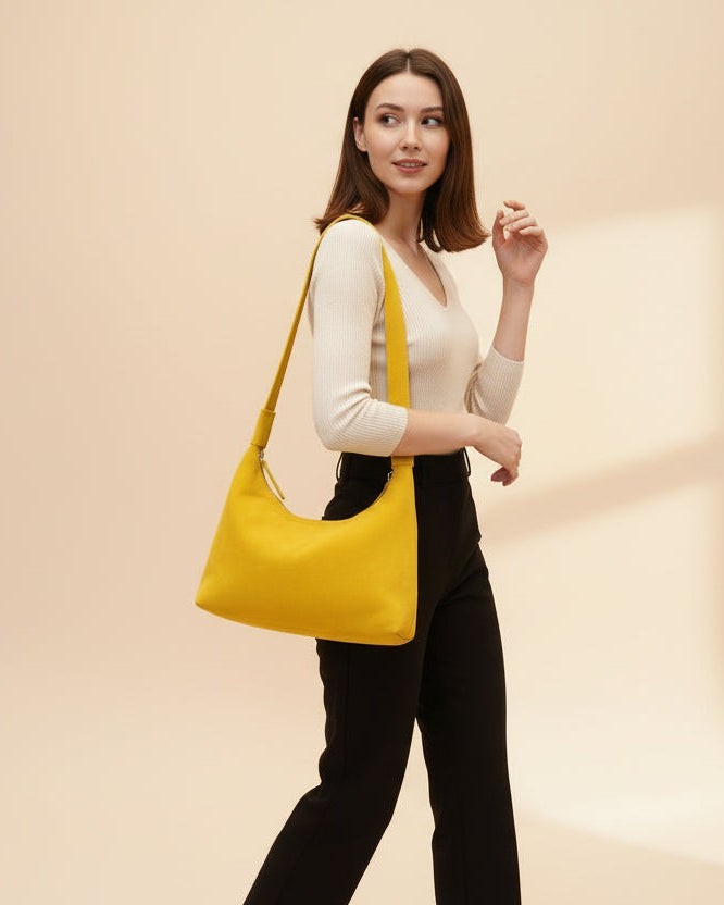 Cartera Feli Gamuza Amarilla