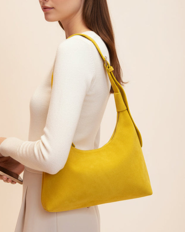 Cartera Feli Gamuza Amarilla