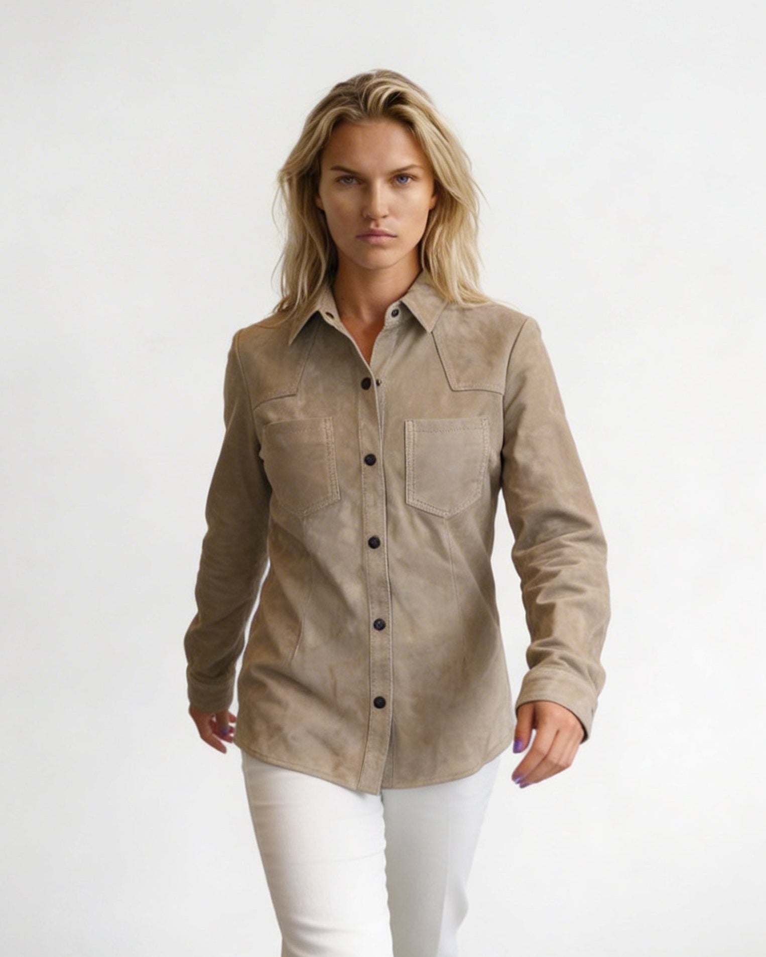 Camisa Pampa Gamuza Taupe