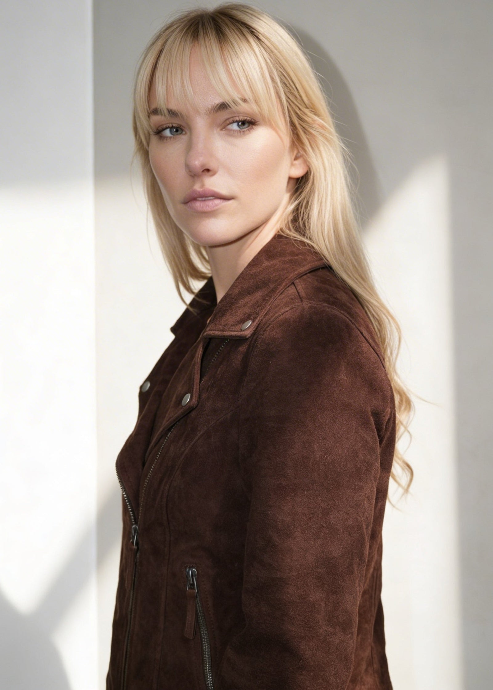 Chaqueta Aura Gamuza Chocolate