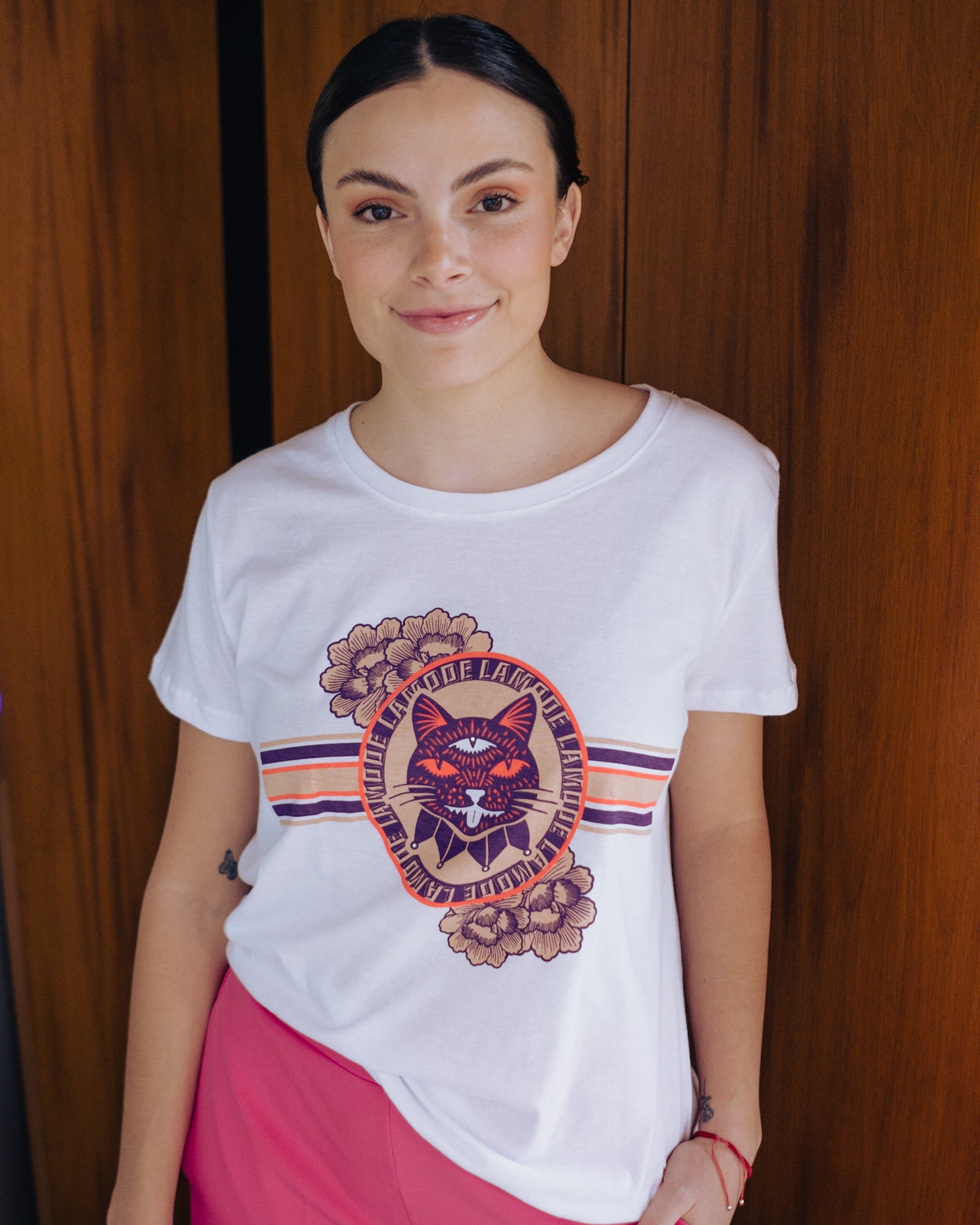 Polera Gato Morado