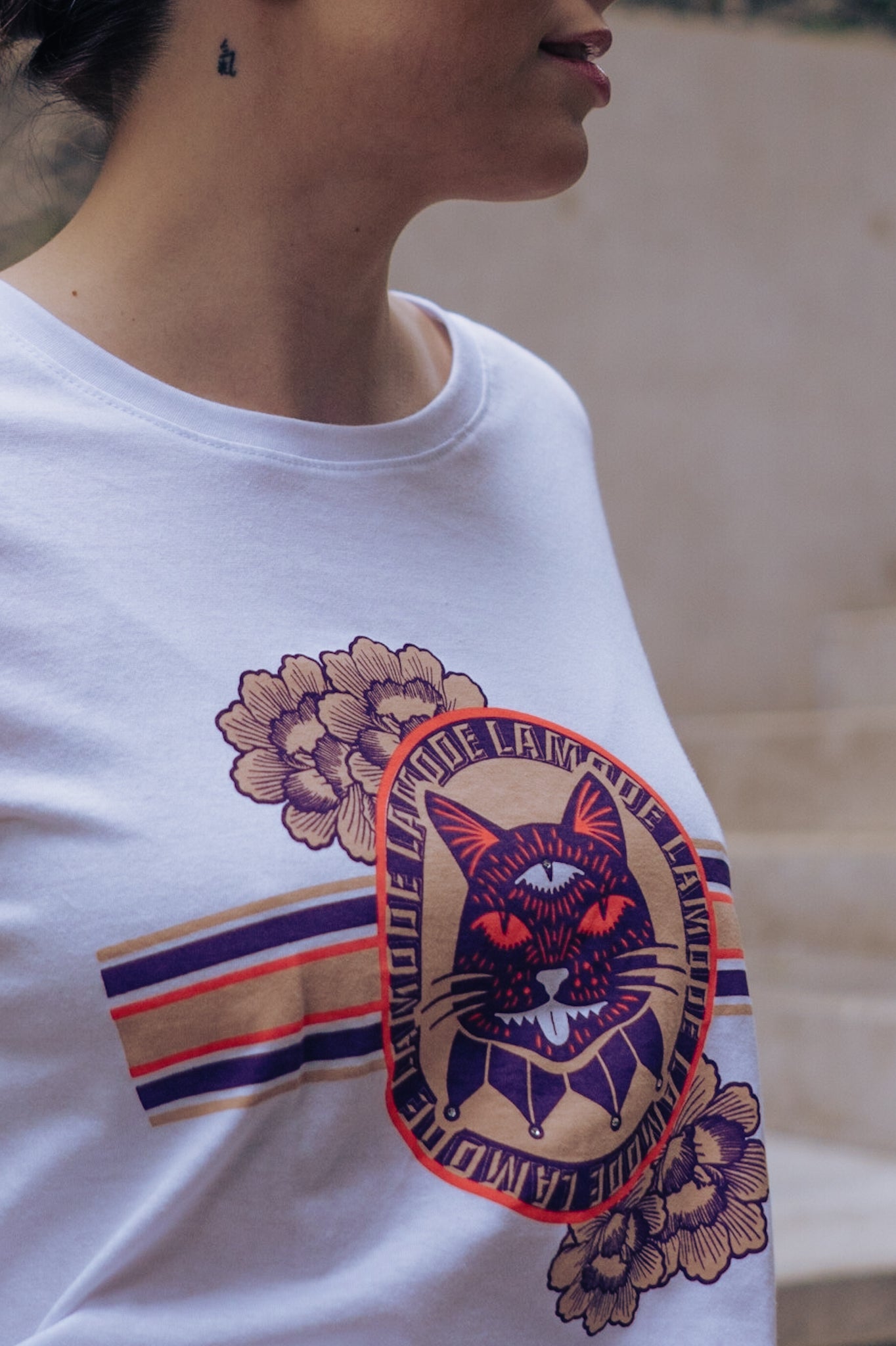 Polera Gato Morado