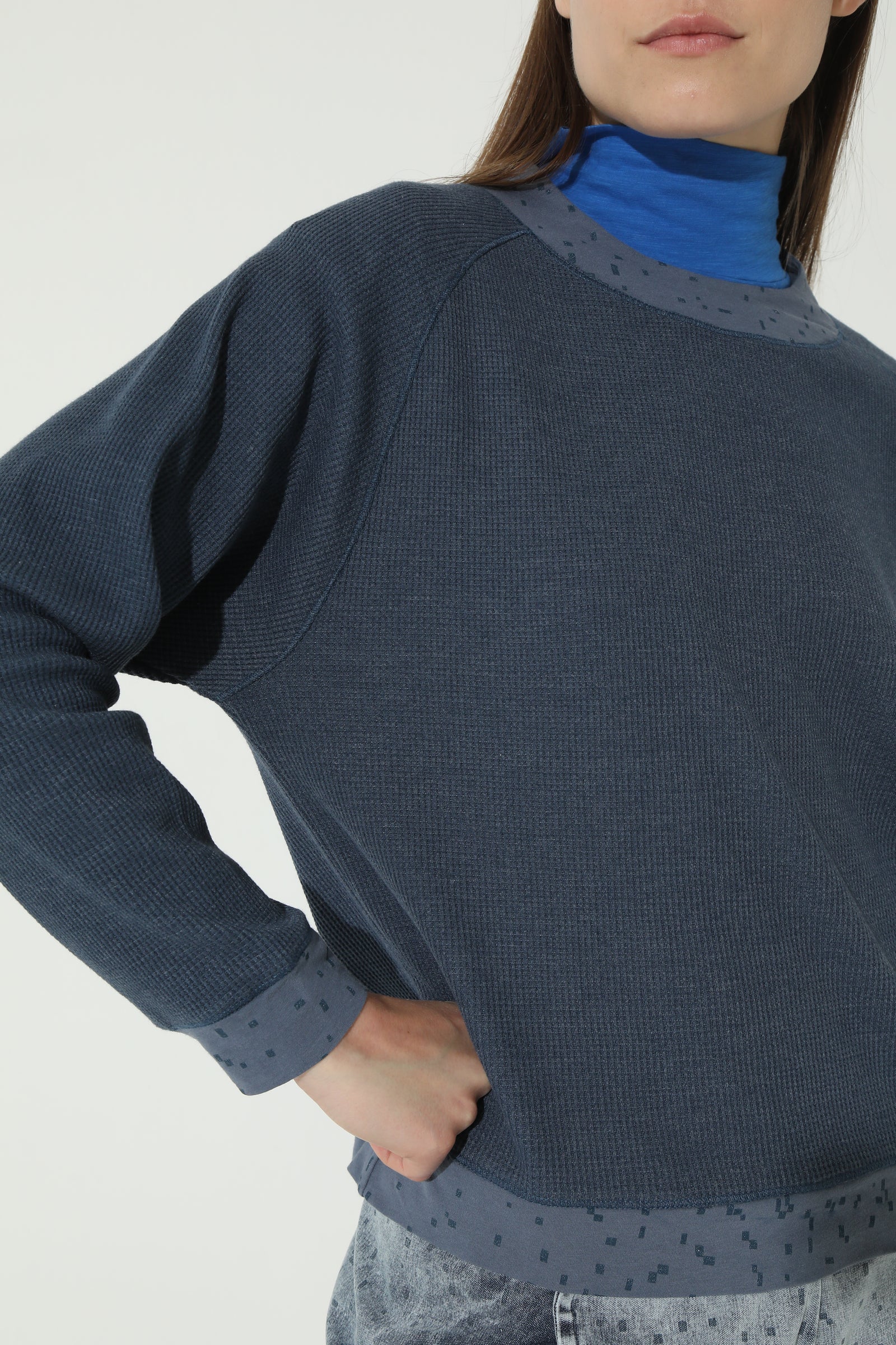 Polera Corrugada Azul