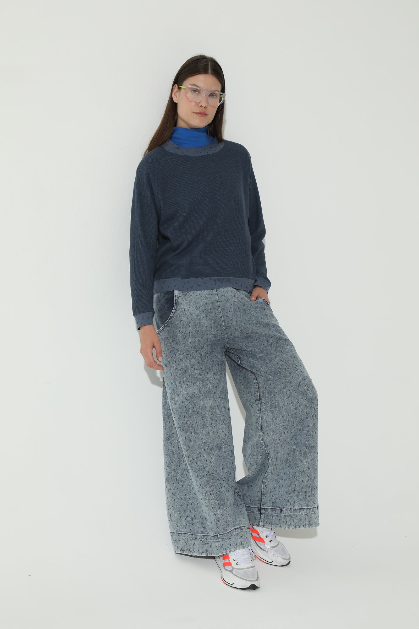 Polera Corrugada Azul