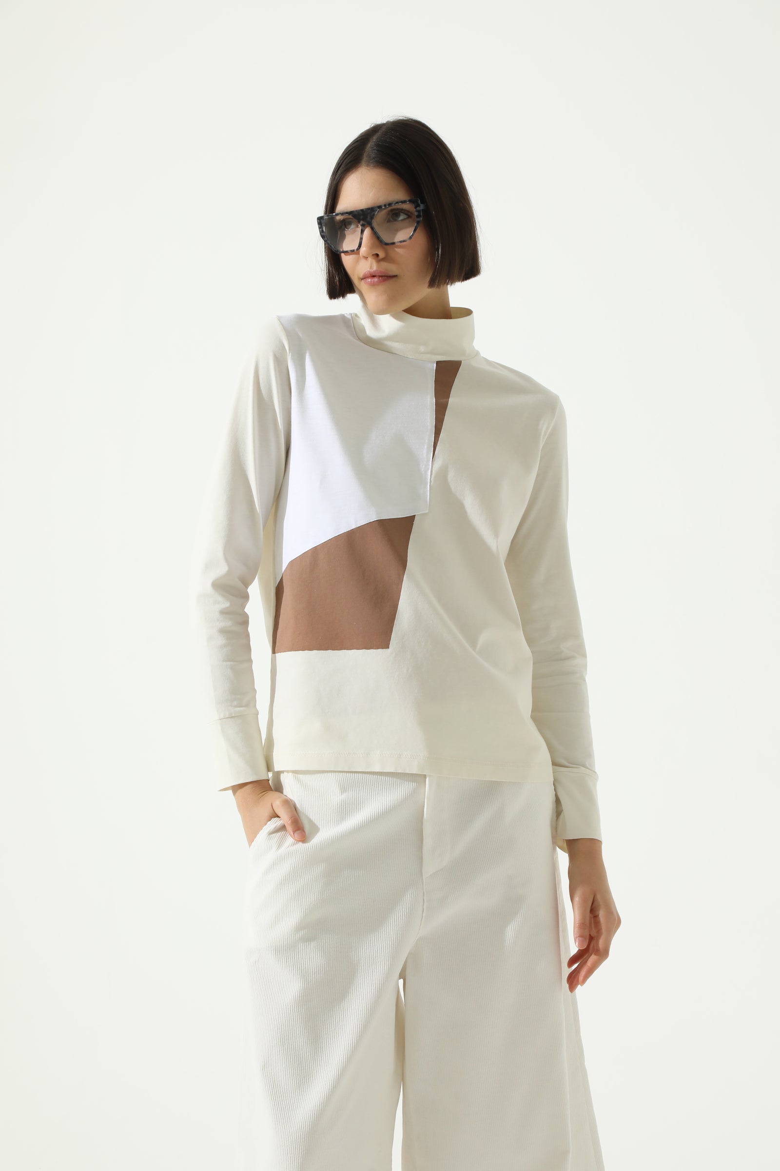 Polera Texturas Manteca