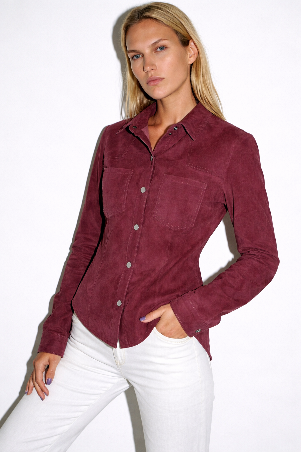 Camisa Pampa Gamuza Bordo