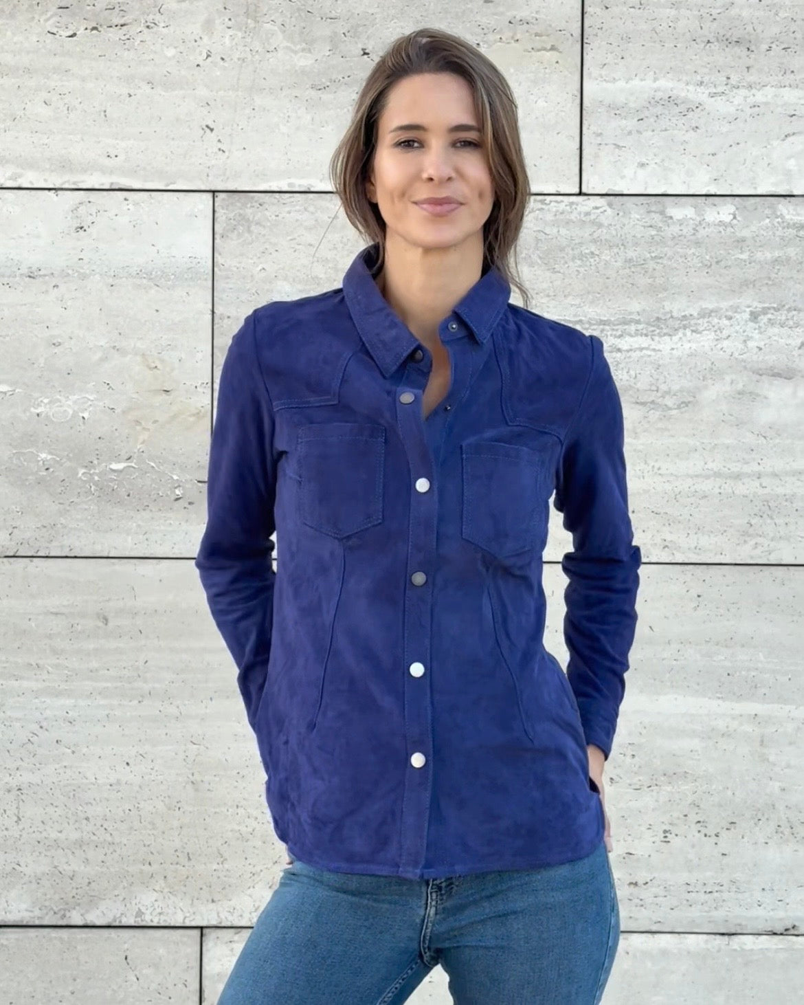 Camisa Pampa Gamuza Azul