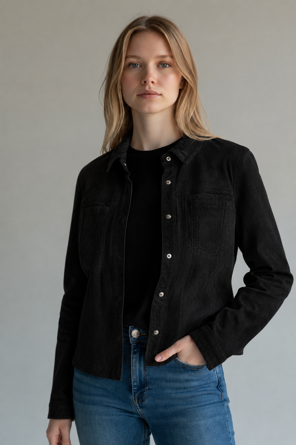Camisa Marlon Gamuza Negro