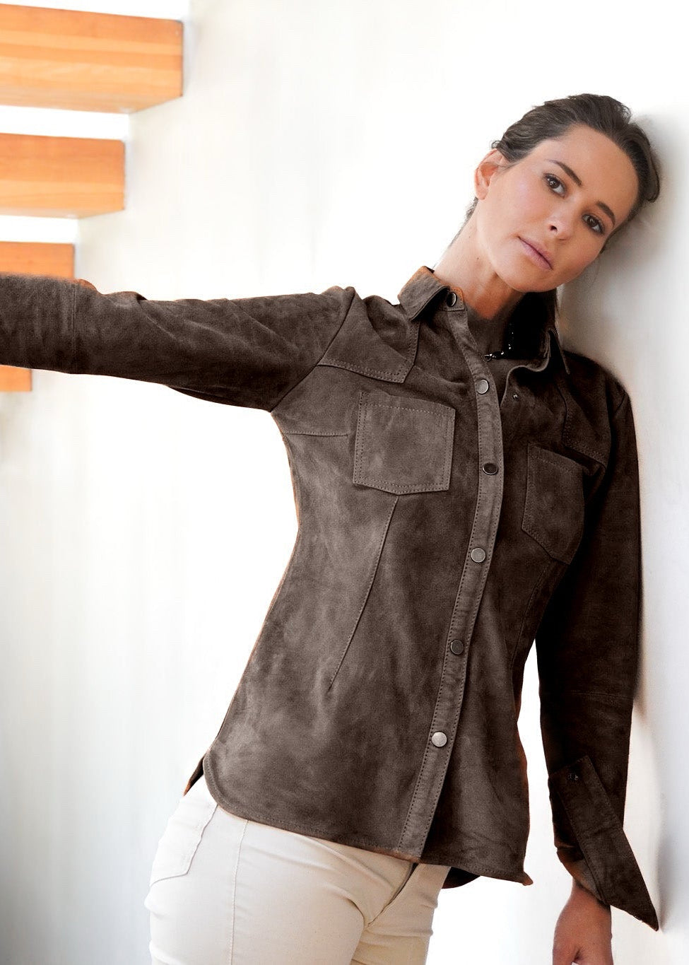 Camisa Pampa Gamuza Chocolate