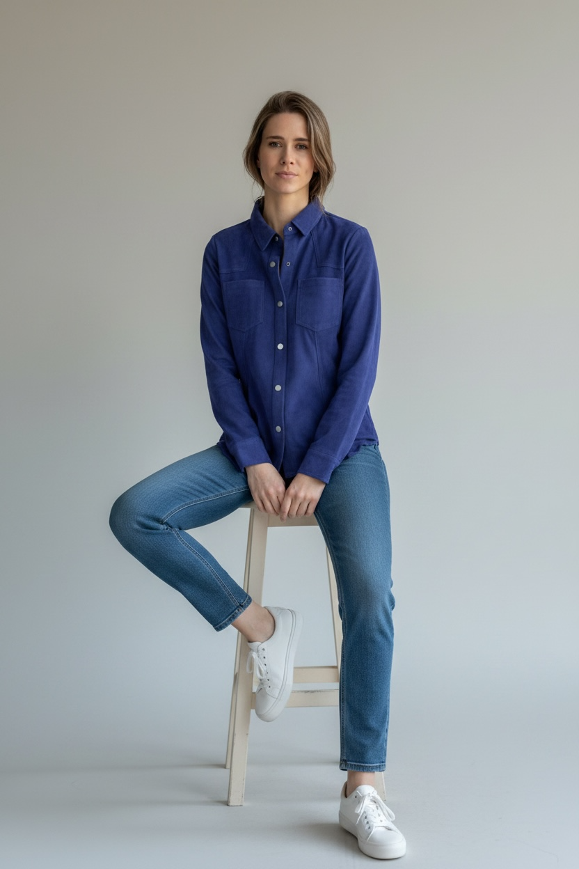 Camisa Pampa Gamuza Azul