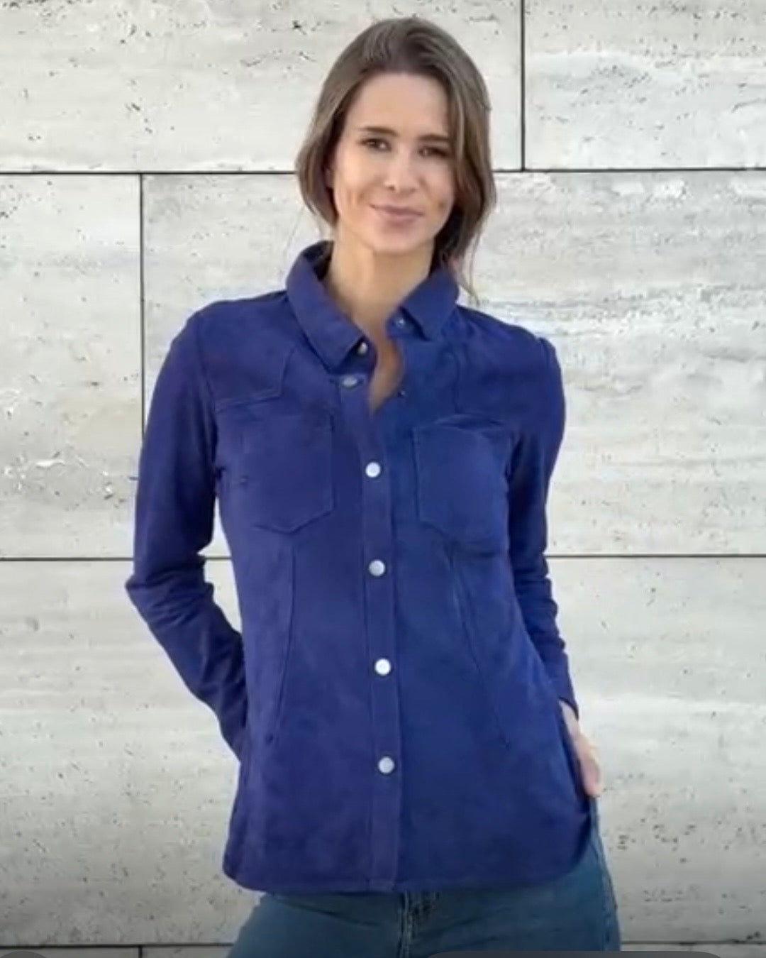 Camisa Pampa Gamuza Azul