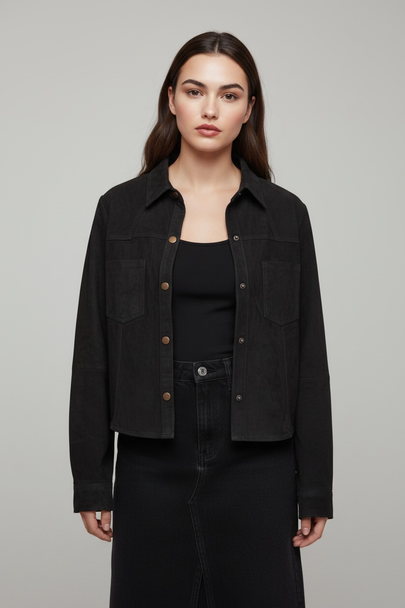 Camisa Alma Gamuza Negro