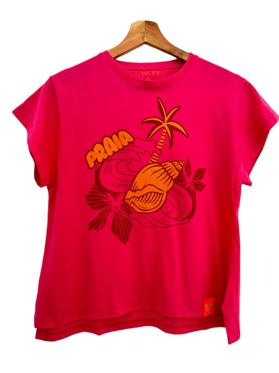 Polera Praia Caracola Rosa