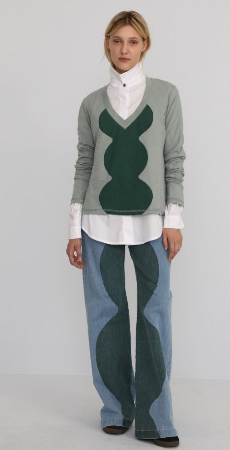 Pata Ancha Trama Verde