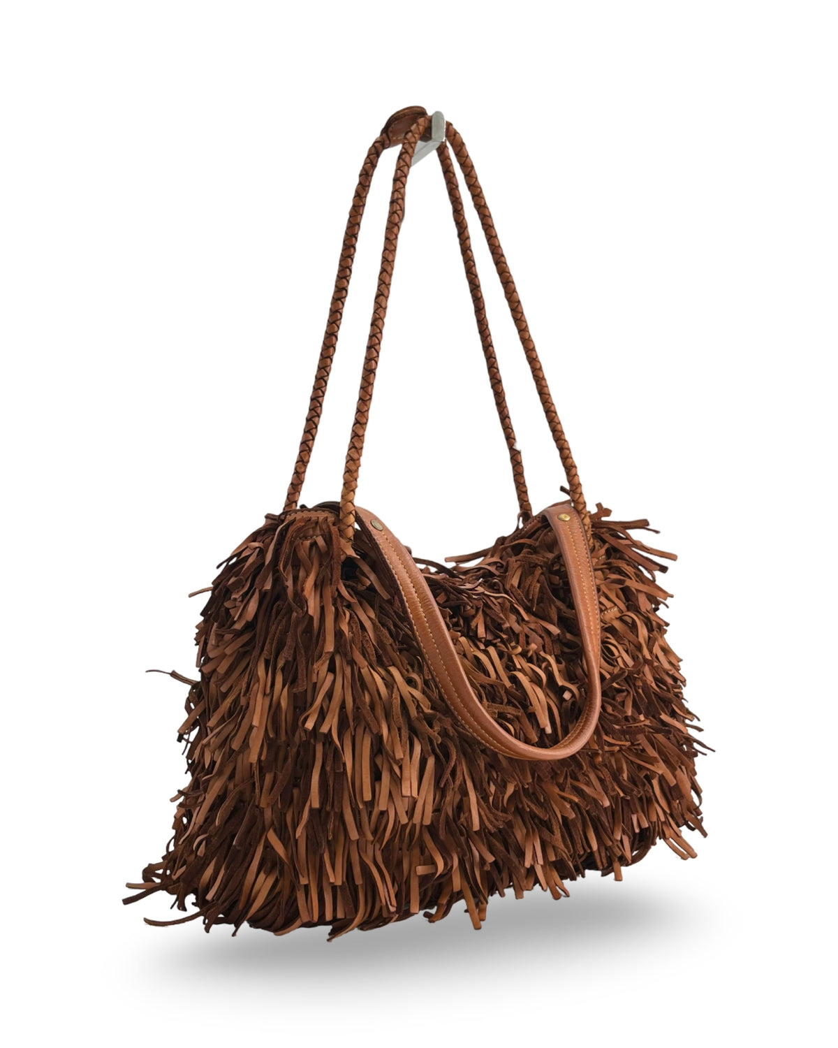 Cartera Fringe Cognac