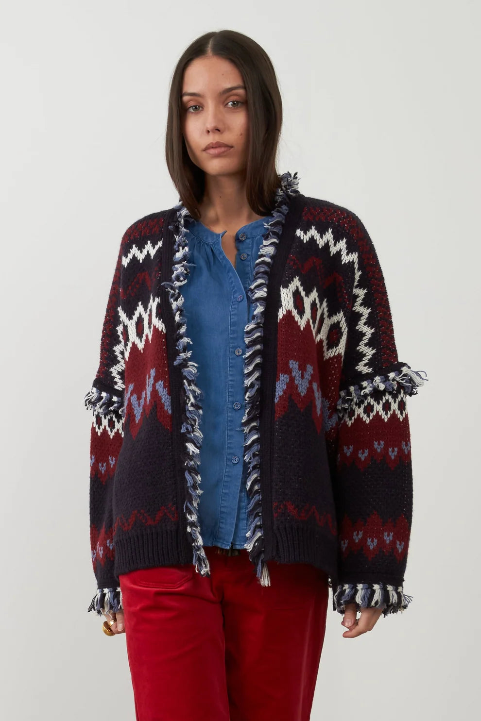 Chaleco Skalanda Navy-Burgundy