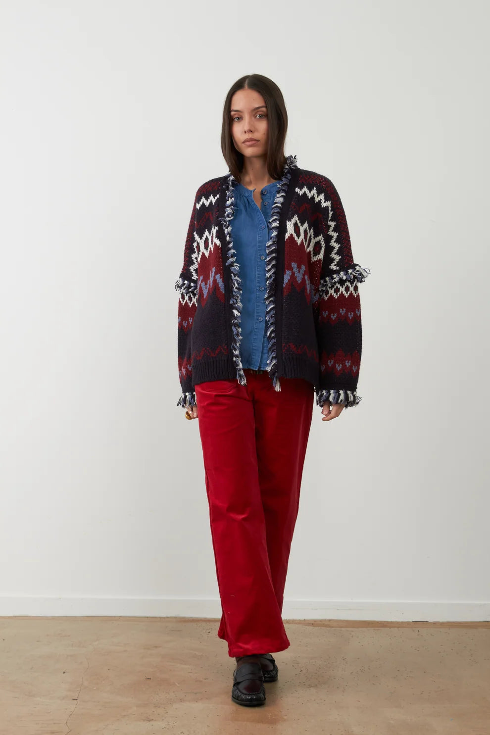 Chaleco Skalanda Navy-Burgundy