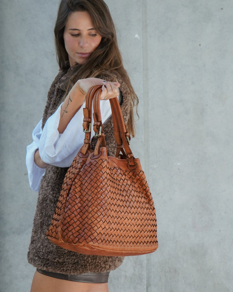 Cartera Liguria Camel Grande