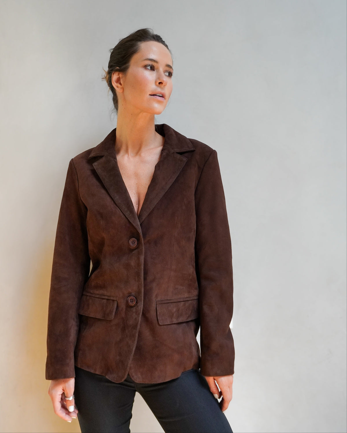 Blazer Aurora Gamuza Chocolate