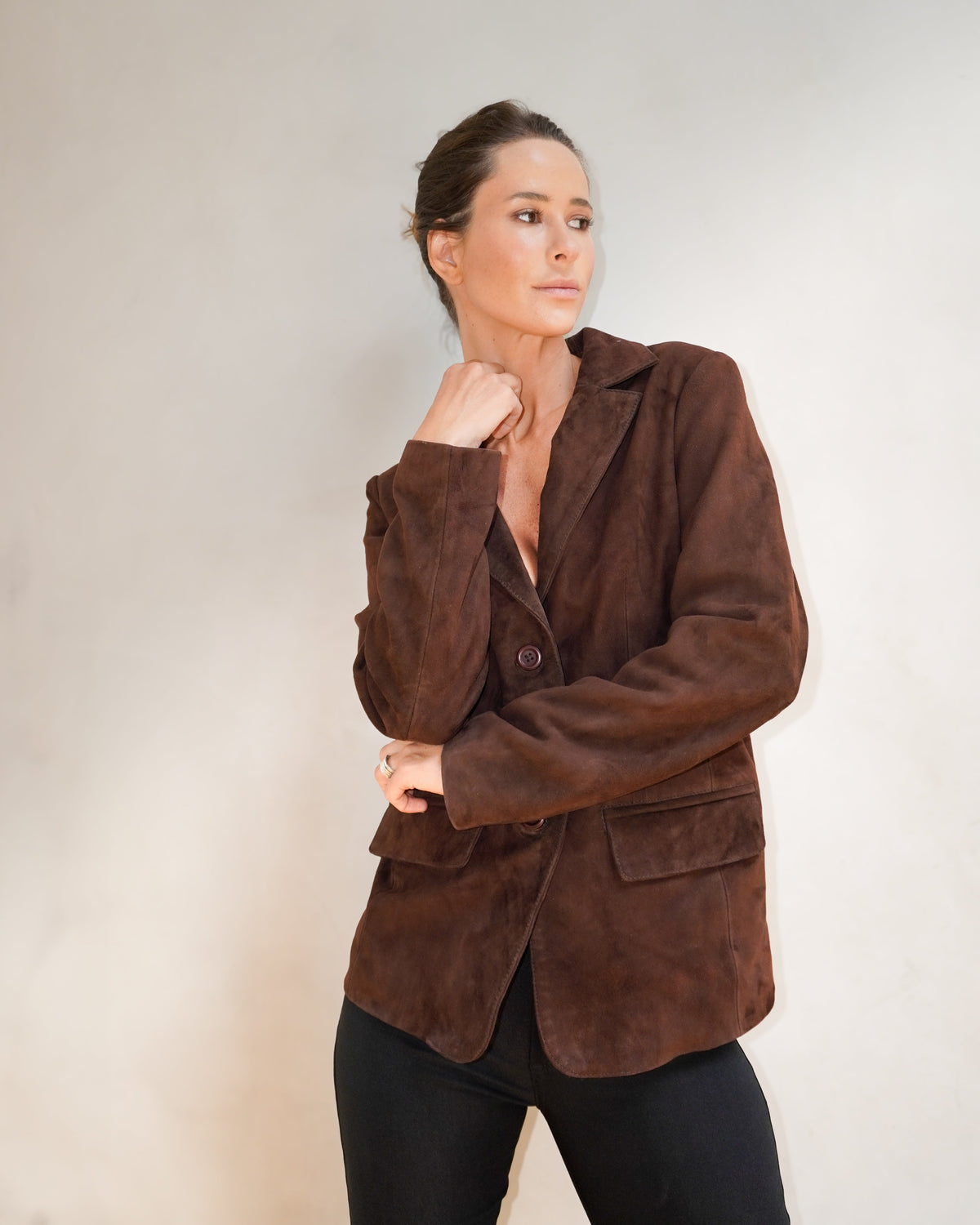 Blazer Aurora Gamuza Chocolate