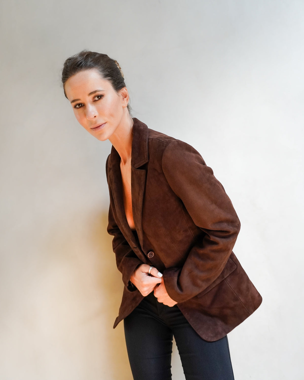 Blazer Aurora Gamuza Chocolate