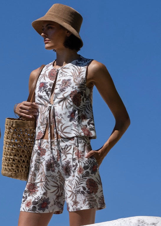 Gilet White Garden