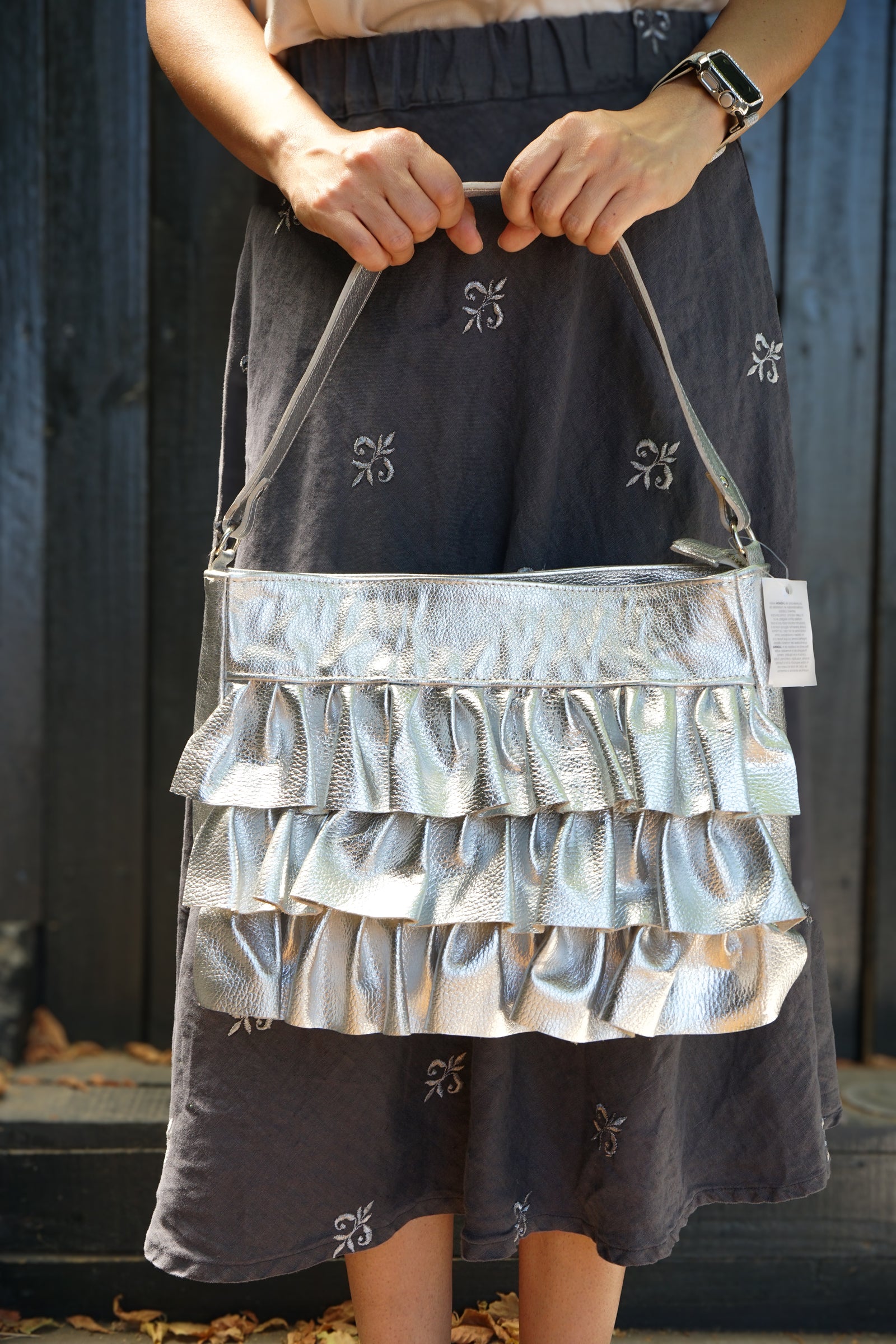 Cartera Pollerita Plata