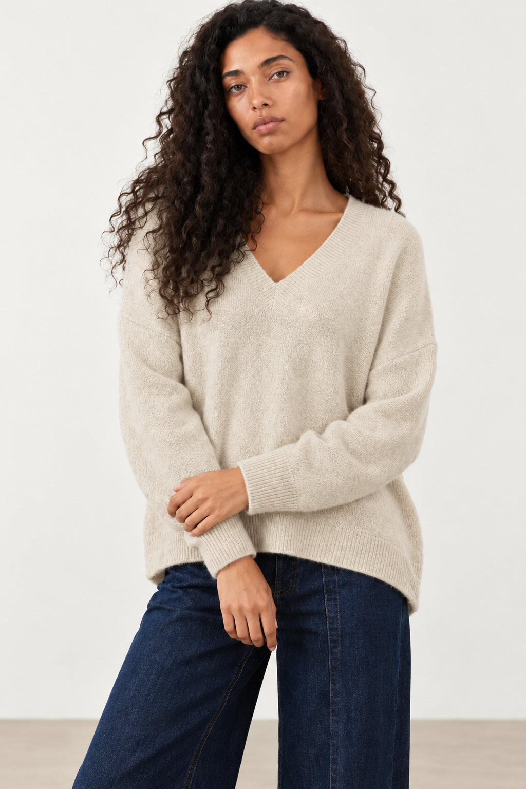 Sweater Lam Ecru