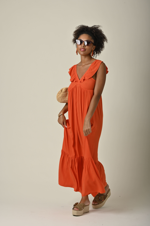 Vestido Lona Naranja