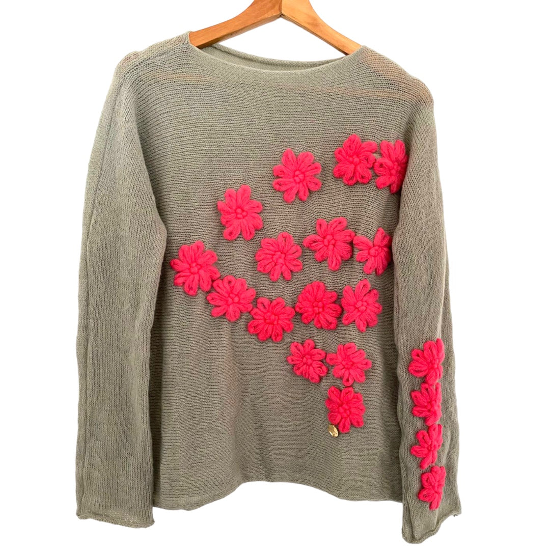 Sweater Madrigal Gris - Fucsia