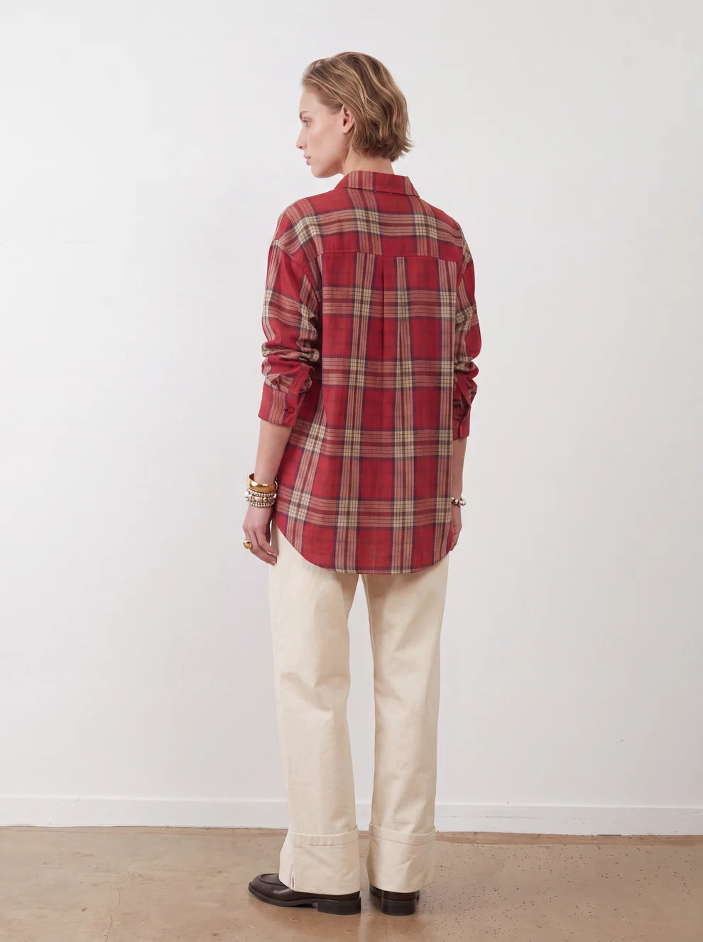 Camisa Shana Cuadros Rojos