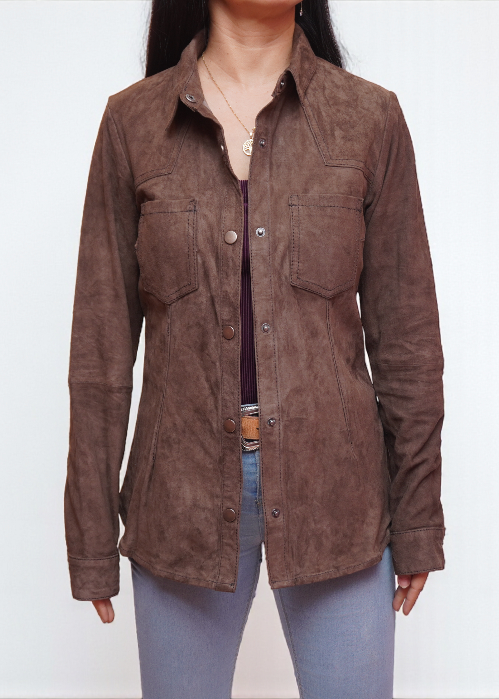 Camisa Pampa Gamuza Chocolate