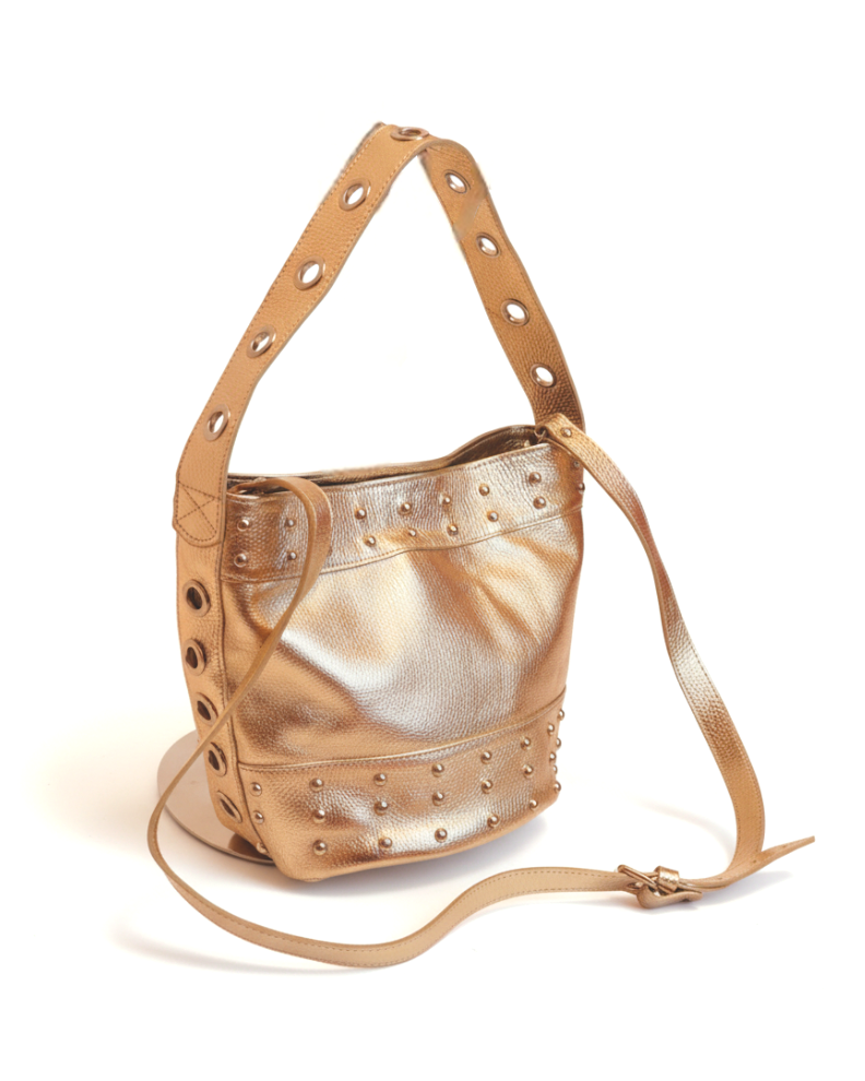 Cartera Marina Tachas Platino
