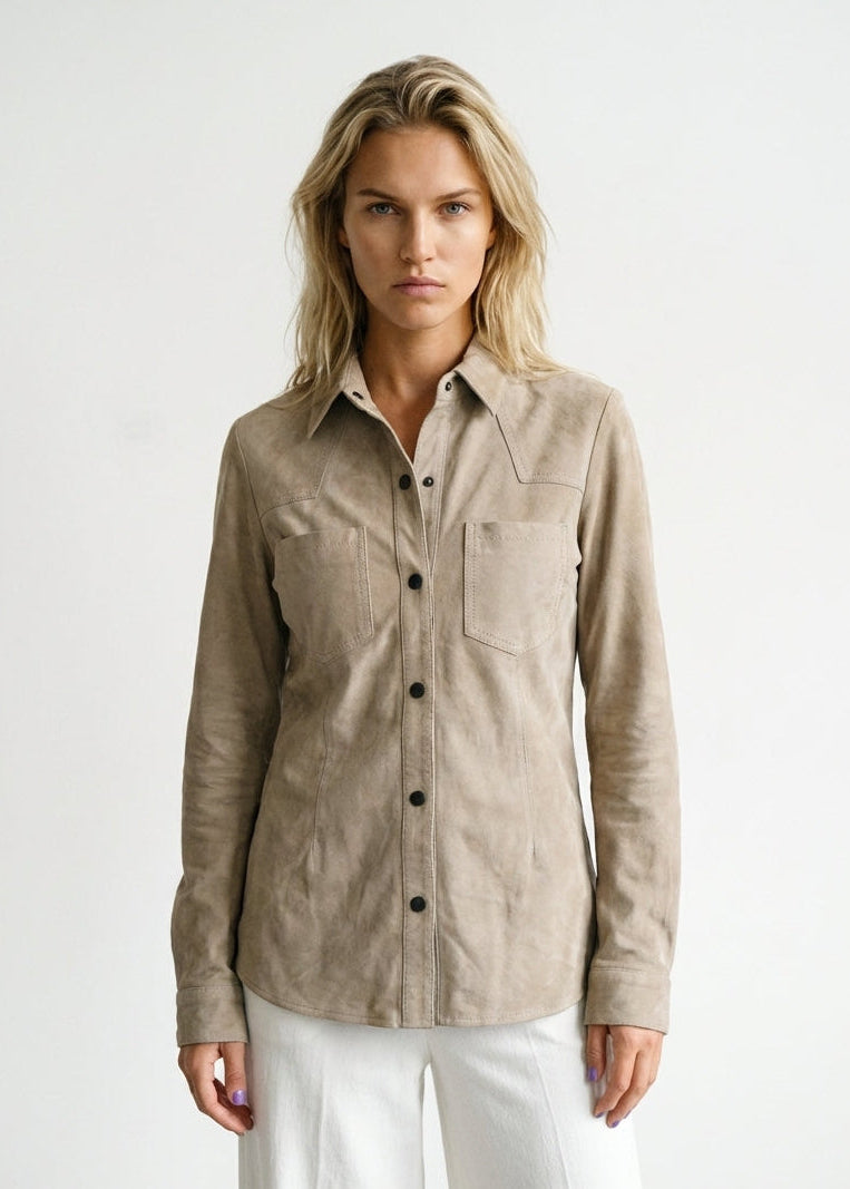 Camisa Pampa Gamuza Taupe