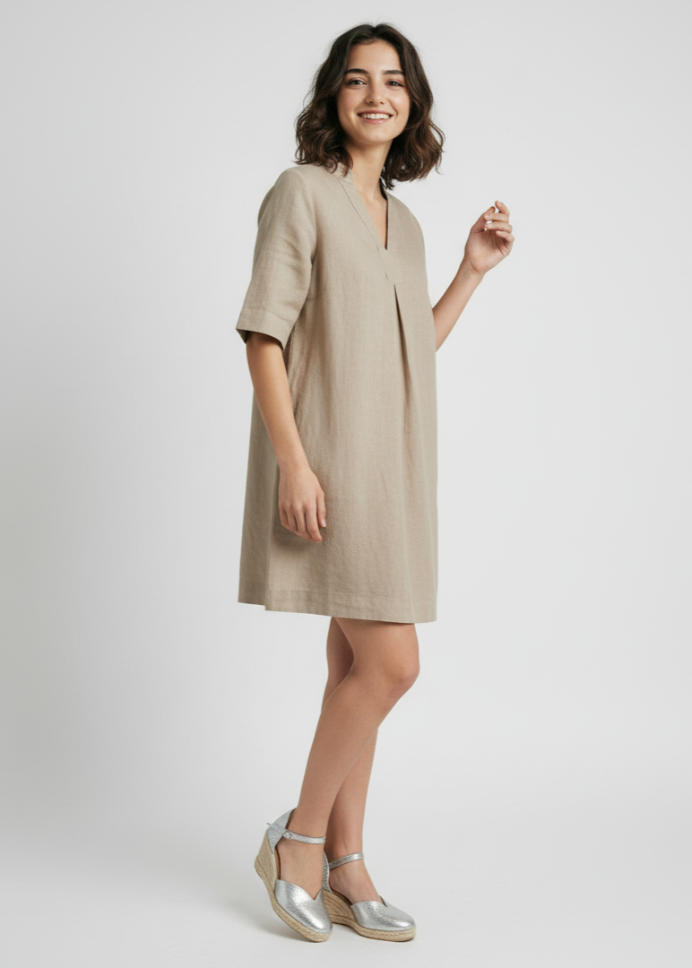 Vestido Santorini Beige Beach Sand