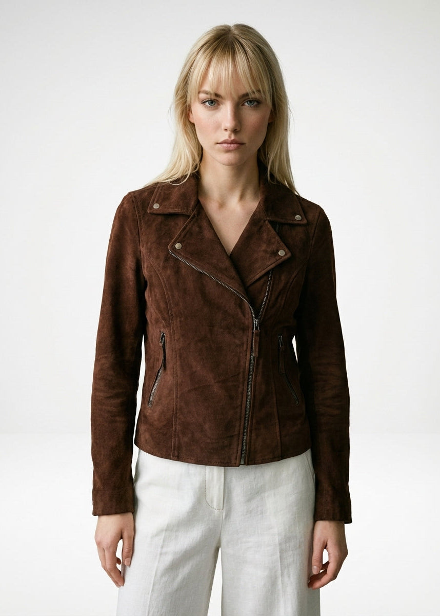Chaqueta Aura Gamuza Chocolate