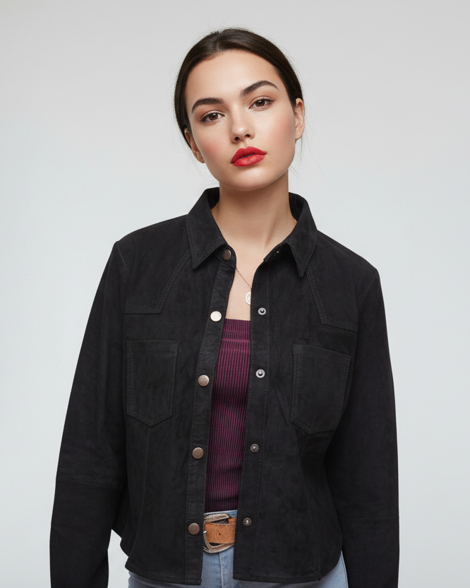 Camisa Alma Gamuza Negro