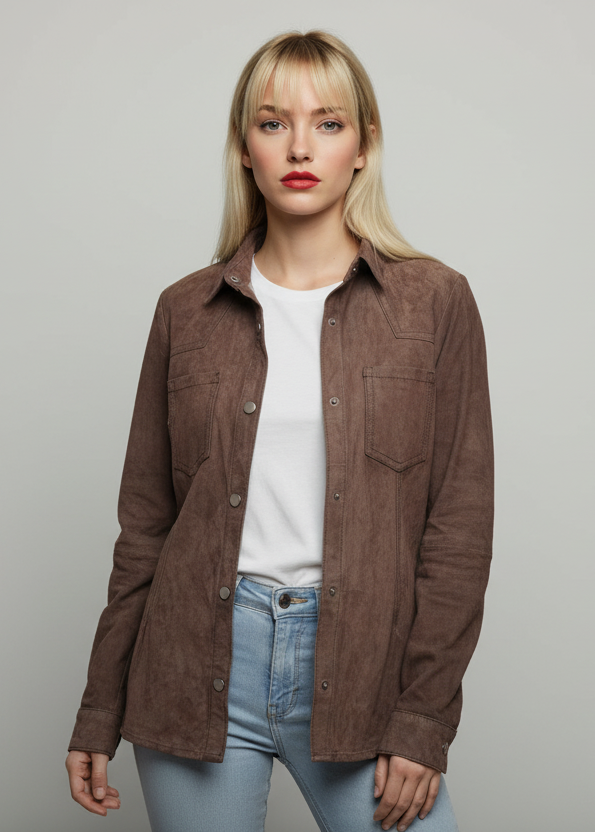 Camisa Pampa Gamuza Chocolate